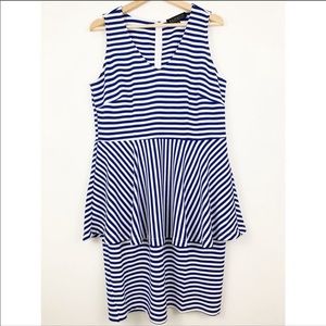 Eloquii stripe peplum dress 18